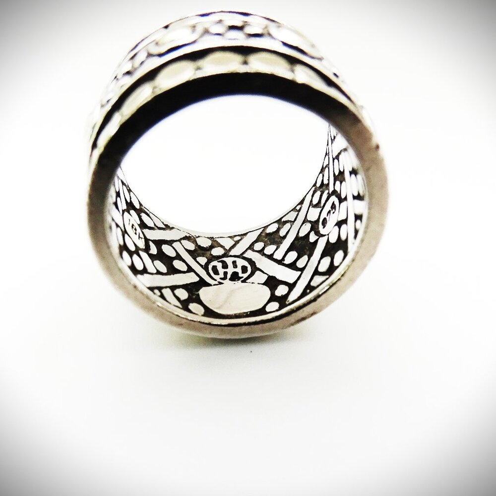 JOHN HARDY Dot Collection Sterling Silver 18K Gold Band Ring Size 7.5 - Picture 8 of 8